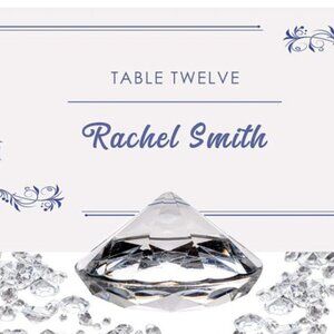 Luxury Diamond Place Card or Table Number Holder [20 Pack] with Matching Diamond
